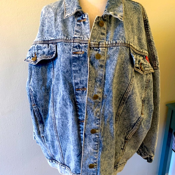 Vintage Acid Wash Oversized Denim Jacket - Picture 1 of 6